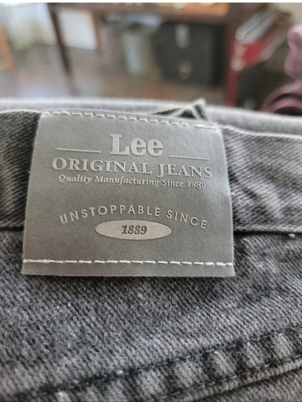 VTG Lee Original Jeans Black Regular Tapered Mom Western Denim Pants Size 16 Med